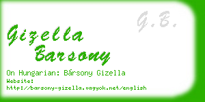 gizella barsony business card